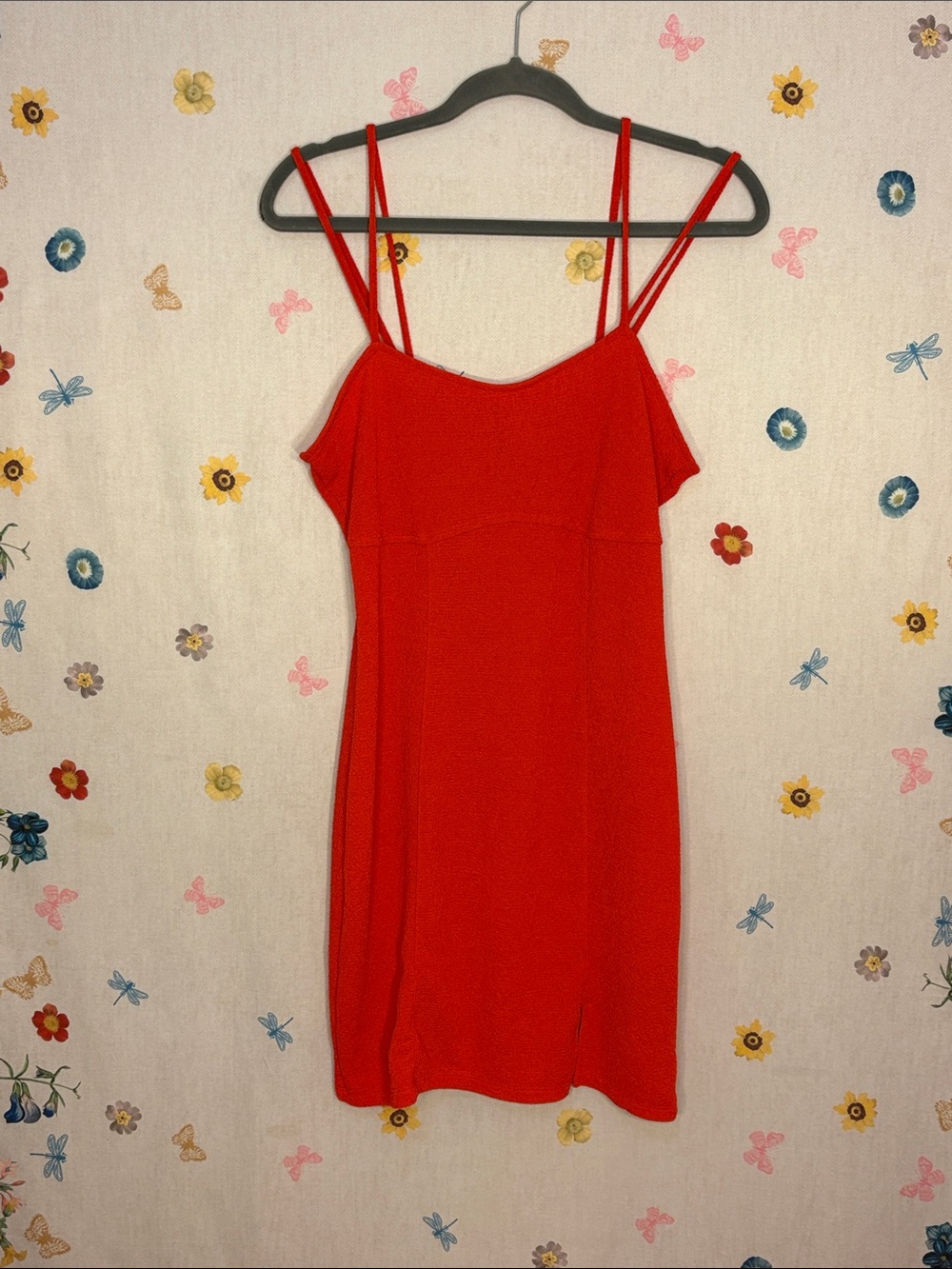 Divided Bright Red V-Neck Top